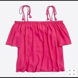 J.Crew tie cold-shoulder top